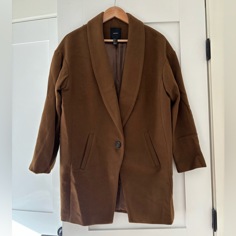 Forever 21 Dark Brown Wool Coat size Large
